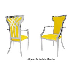 Celine Armchair Silver Cushion Yellow