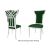Celine Chair Silver Cushion Emerald Green