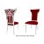 Celine Chair Silver Cushion Red