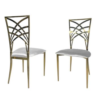 Cleopatra Chair Gold Cushion White