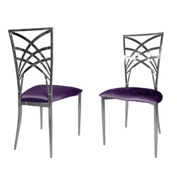 Cleopatra Chair Silver Cushion Eggplant