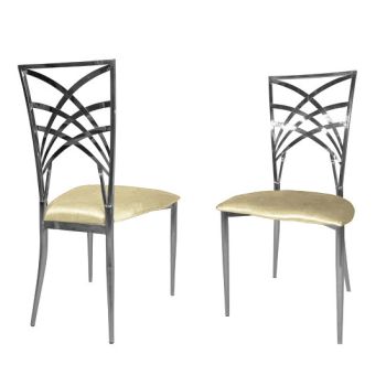 Cleopatra Chair Silver Cushion Ivory 
