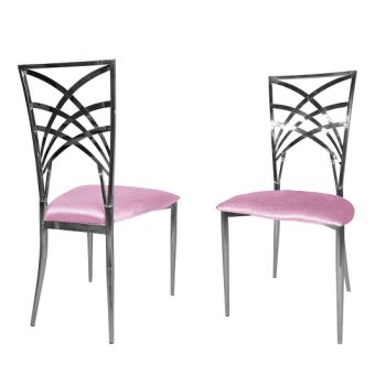 Cleopatra Chair Silver Cushion Light Pink