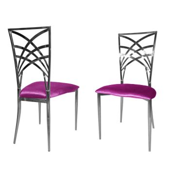 Cleopatra Chair Silver Cushion Magenta