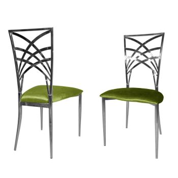 Cleopatra Chair Silver Cushion Moss