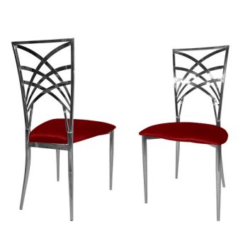 Cleopatra Chair Silver Cushion Red