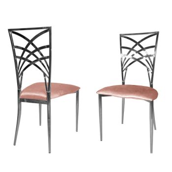Cleopatra Chair Silver Cushion Rose Gold