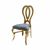 Halexandria Chair Gold Cushion Dusty Blue