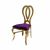 Halexandria Chair Gold Cushion Eggplant