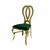 Halexandria Chair Gold Cushion Emerald Green