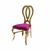 Halexandria Chair Gold Cushion Magenta