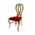 Halexandria Chair Gold Cushion Red
