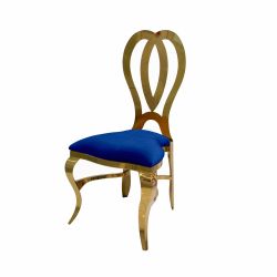 Halexandria Chair Gold Cushion Royal Blue