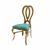 Halexandria Chair Gold Cushion Tiffany Blue