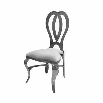 Halexandria Chair Gun Metal Cushion White