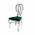 Halexandria Chair Silver Cushion Emerald Green