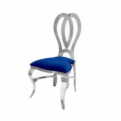 Halexandria Chair Silver Cushion Royal Blue
