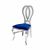 Halexandria Chair Silver Cushion Royal Blue