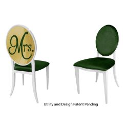 Mrs. Chair White Cushion Emerald Green