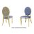 Nouveau Shell Chair Gold Cushion Dusty Blue