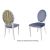 Nouveau Shell Chair White Cushion Dusty Blue