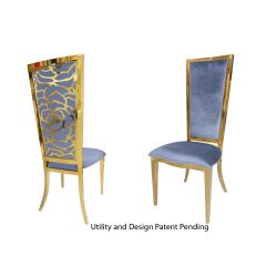 Rosana Chair Gold Cushion Dusty Blue
