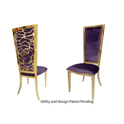Rosana Chair Gold Cushion Eggplant