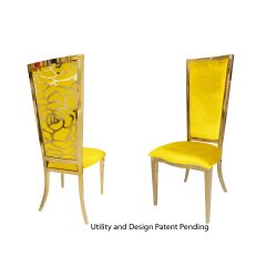 Rosana Chair Gold Cushion Yellow