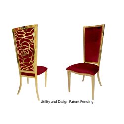 Rosana Chair Gold Cushion Red