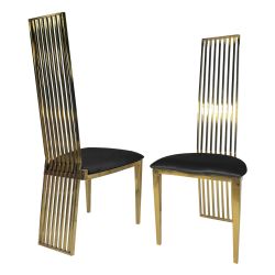 Roseline Chair Gold Cushion Black