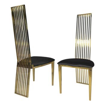 Roseline Chair Gold Cushion Black