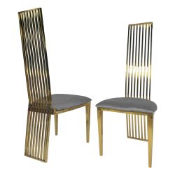 Roseline Chair Gold Cushion Silver
