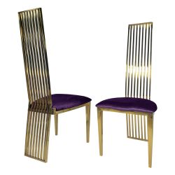 Roseline Chair Gold Cushion Eggplant