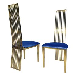 Roseline Chair Gold Cushion Royal Blue