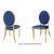 Tiffany Chair Gold Cushion Royal Blue