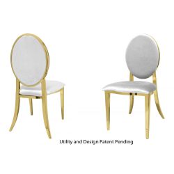 Tiffany Chair Gold Cushion White
