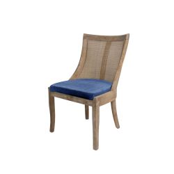 Monaco Chair Natural Cushion Royal Blue