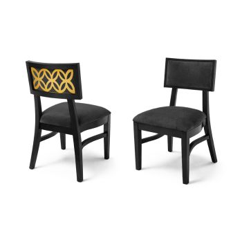 Sedia Moderna Black Chair Gold - Cushion Black