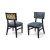 Sedia Moderna Black Chair Gold - Cushion Dusty Blue