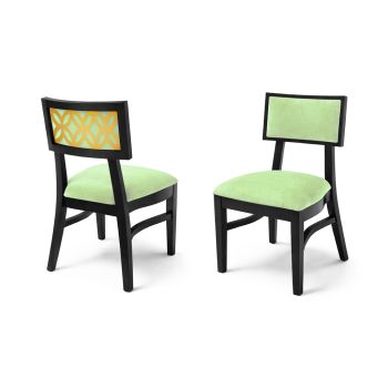 Sedia Moderna Black Chair Gold - Cushion Mint