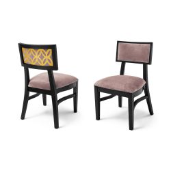 Sedia Moderna Black Chair Gold - Cushion Rose Gold