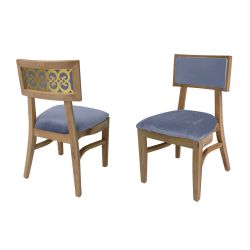 Sedia Nova Natural Chair Gold - Cushion Dusty Blue