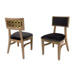gold-finish Sedia Nova Natural event dining chair with Black upholstered seat cushion