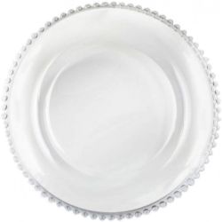 Glass Beaded Charger Plate (Clear)