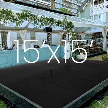 Dance Floor Black Vinyl 3'x3' (Snap lock) 15x15