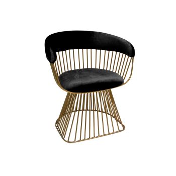 Reflection Accent Chair Art Deco Gold - Black Velvet
