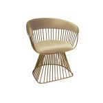 Art Deco Reflection accent chair with champagne velvet seat and curved back, gold metal wire frame, luxury lounge seating for weddings and events.