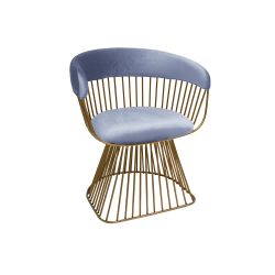 Reflection Accent Chair Art Deco Gold - Dusty Blue Velvet