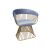 Reflection Accent Chair Art Deco Gold - Dusty Blue Velvet