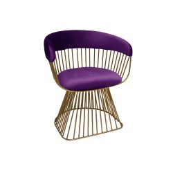Reflection Accent Chair Art Deco Gold - Eggplant Velvet